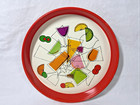 Mcm Atomic 13  Round Metal Abstract Op Art Serving Tray  cocktail Bar Beverages