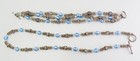 Gorgeous Heavy Vintage Bali Sterling Silver Glass Beads Necklace Bracelet Set