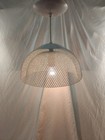 Vintage Mid Century Moden Italian Metal Cage Ceiling Light Lamp Atomic Space Age