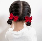 Purple Bow Solid Satin Ribbon Bow Knot Hair Alligator Clip Girl Hair Clip Set