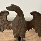 Antique Cast Brass American Eagle Flag Pole Topper Finial Spread Wings Patina