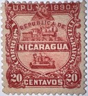 Travelstamps  1890 Nicaragua Stamps Sc 24  Train 20c Mint  Original Gum  Hinged