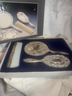 Antique Regal Silver Brand Silver-plated Comb  Brush And Mirror Set Royale