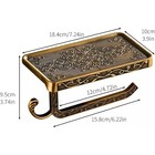 Aluminum Toilet Paper Holder With Shelf - Vintage Brass Finish  Rustproof For