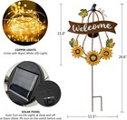 26 6  H Solar Lighted Pumpkin Garden Stake With Sunflowers Outdoor Fall Decor