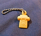 Cute Vintage Mini Bell Rotary Plastic Telephone Key Chain Yellow Mcm - Dollhouse