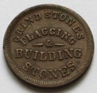 Chas  W  Stearns Grind Stones Flagging Cleveland Ohio Civil War Store Card Token