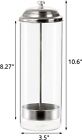 Glass Straw Dispensers Clear Straw Holder With Stainless Steel Lid  2 Pack 