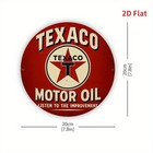 2d Flat  Vintage Texaco Motor Oil Tin Metal Signs 7 8  Round Red   White Star De