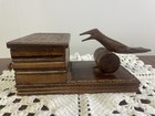 Vtg Hand Carved Wood Bird Cigarette Dispenser Folk Art Mechanical Unique Works