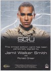 2011 Stargate Universe Sgu Jamil Walker Smith As Ronald Greer Autograph Card