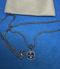 David yurman Sterling Silver 925  Necklace 20  Blue Topaz 14mm 