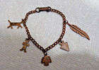 Size 6 Vintage Solid Copper Native American Charm Bracelet 8 Gm