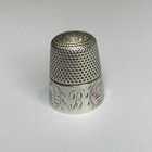 Antique Stern Bros  Sterling Silver Thimble With Floral Pattern And Letter B