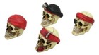 Ebros Set Of 4 Skeleton Pirate Captain Marauders Caribbean Sea Skulls Figurine