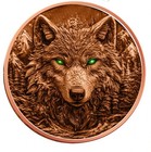 Grey Wolf Antiqued 5 Oz Copper Medal W  Glow In Dark Effect