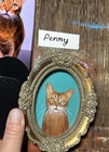 Custom Original Pet Portrait Cat Dog In 3   x 4  Memorial Painting Process Videos