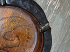Vintage Extra Large Federal Eagle Dark Amber Heavy Glass 10  Giant Ashtray