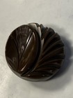 Bakelite Button Carved Large 1 1 2    Dark Chocolate