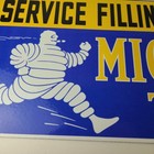 Vintage Michelin Tires Sign - Gas Auto Pump Plate Sign - Motorcycle Service Sign