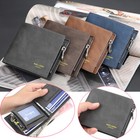 Men Leather Wallet Id Credit Card Holder Clutch Bifold Pocket Zipper Coin Purse