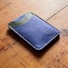 Mcarthur Golf Club Holderness   Bourne Wallet Genuine Leather Wax Blue Minimal