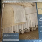Vtg Handmade Crochet Lace Bedskirt Dust Ruffle Full Cotton Evening Serenade
