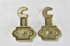 Vintage Set Of 2 Solid Brass Hook Catch Latch Cupboard Hardware  09425