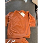 Fuyimei Kids 2 Piece Sweatshirt Joggers Loungewear Set Rust Terracotta Size 120