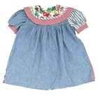 Little Precious Vintage Girls Patchwork Chambray Dress Fruit Print Sz 4t Summer