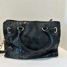 Michael Kors Black Snake Print Hamilton Shoulder Bag Satchel