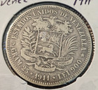 1911 Venezuela 5 Bol  vares  900 Silver 25g Coin - Simon Bolivar  7234 Asw