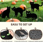 12 Pcs Yard Signs Halloween Black Cat Glow-in-the-dark Eye Lawn   Garden Stakes