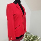 Vintage Susan Bristol Wool Red Blazer Black Crushed Velvet Collar Size 8 Holiday