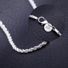925 Sterling Silver Italian Rope Chain Men s Necklace 4mm  