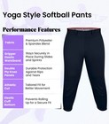 Exxact Sports Yoga Style Youth Softball Pants For Girls  4-way Stretch Fabric