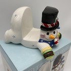 New Fitz And Floyd Frosty Friends Snowman Christmas Card napkin Holder 2005