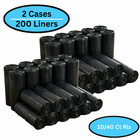 Black Lldpe Trash Can Liner 33 Gallons 1 25 Mil Star Sealed 33x39 200 Qty