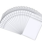 20 Pcs Clear Id Badge Holder  Vertical Clear Plastic Name Key Card Tag Holder