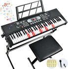 61-key Lighted Keyboard Piano For Beginners  Electric Keyboard With Pitch Ben   