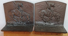 Pair Antique Cast Iron Trail Of Tears Bookends W  Bronzme Finish  Aged Patina