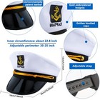 8 Pieces Captain Hats Adjustable White Sailors Navy Marine Admiral Caps For Y   