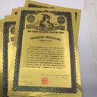 200pcs box   German External Loan 1924 Gold Foil Bond With Uv Serial Number Coll