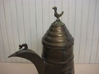 Antique Hand Engraved Islamic Bronze Coffee Pot W handle  9 1 2  T X 3 3 4  D