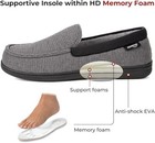 Size 13  new  Hometop Men s Comfort Memory Foam Moccasin Slippers - Dark Gray