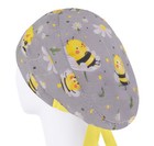 Scrub Hat Bee  Gray Nurse Cap  Womens Surgery Caps  Cotton Surgical Hats