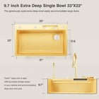 33x22 In Gold Flying Rain Stainles Steel Watefall Kitchen Sink W Pulldown Faucet