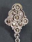 Antique Victorian Sterling Silver Marcasite Rose Gold Accent Clip-on Earrings