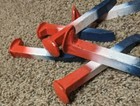 Lot Of 6 Red White Blue Real Railroad Spikes Collected From Great Train Disaster