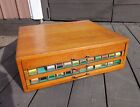 Antique Oak 3 Drawer Thread Spool Cabinet 1900s